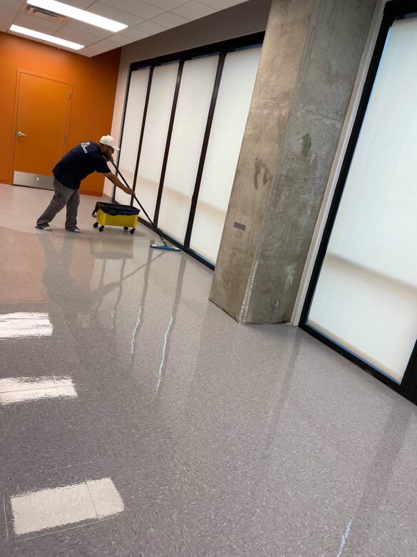 floor waxing shine
